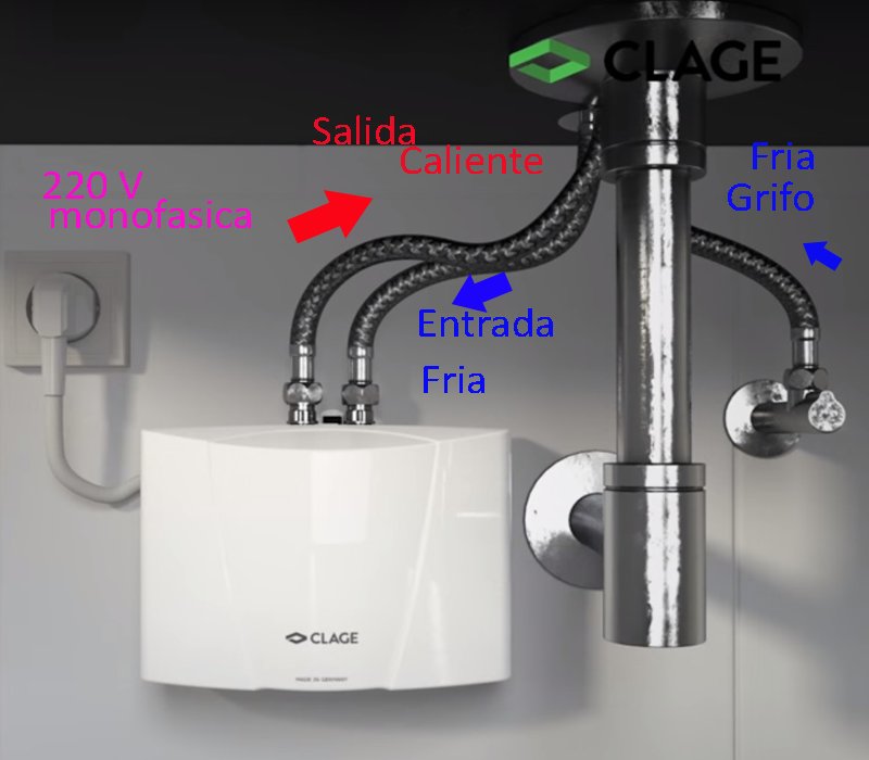 AYNEFY Calentador de agua electrónico 3000 W rojo pequeño calentador de agua eléctrico instantáneo para cocina y baño 220 V 